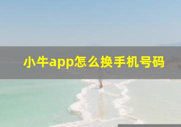 小牛app怎么换手机号码