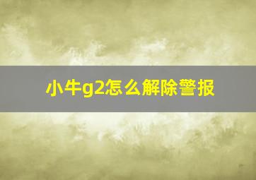 小牛g2怎么解除警报