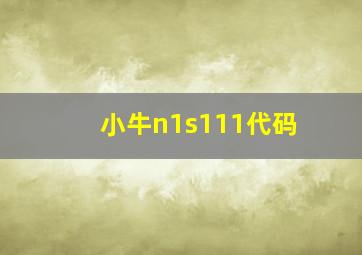 小牛n1s111代码