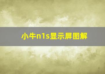 小牛n1s显示屏图解