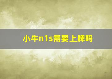 小牛n1s需要上牌吗