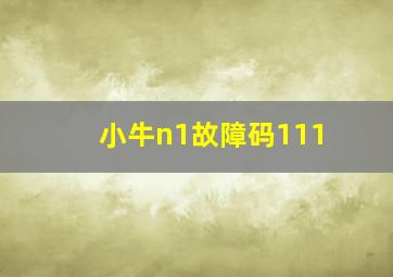 小牛n1故障码111