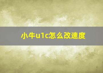 小牛u1c怎么改速度