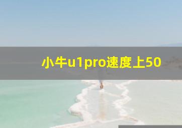 小牛u1pro速度上50