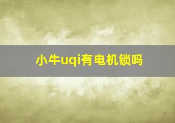 小牛uqi有电机锁吗