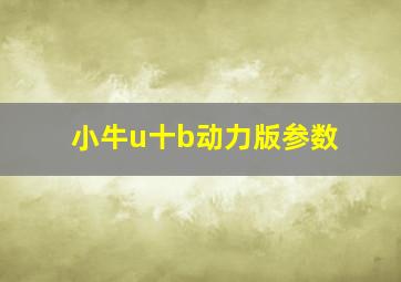 小牛u十b动力版参数