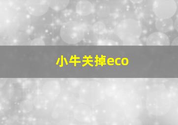 小牛关掉eco