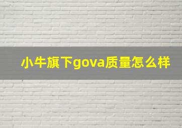 小牛旗下gova质量怎么样