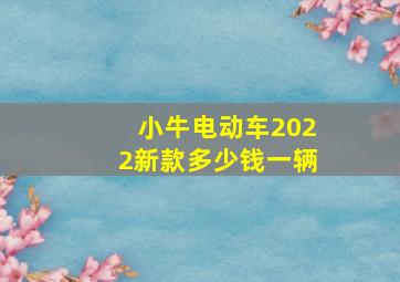 小牛电动车2022新款多少钱一辆