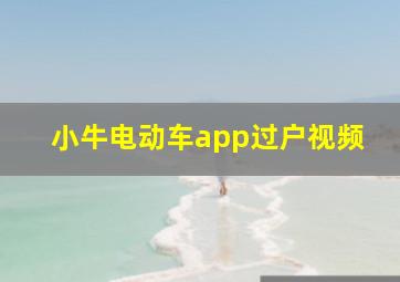 小牛电动车app过户视频