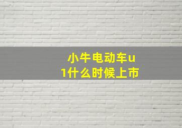 小牛电动车u1什么时候上市