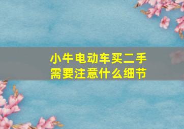 小牛电动车买二手需要注意什么细节