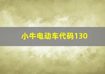 小牛电动车代码130