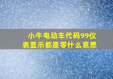 小牛电动车代码99仪表显示都是零什么意思