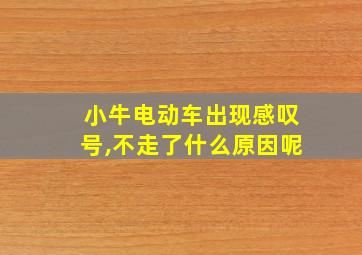 小牛电动车出现感叹号,不走了什么原因呢