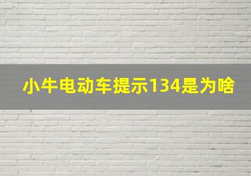 小牛电动车提示134是为啥