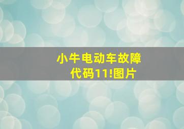 小牛电动车故障代码11!图片