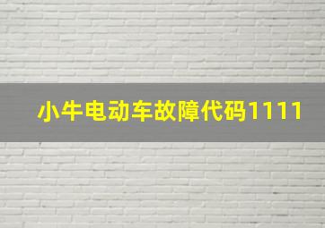 小牛电动车故障代码1111