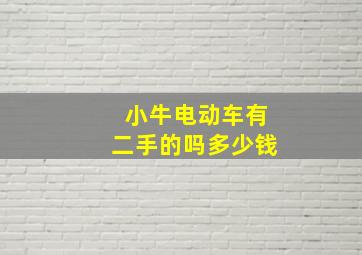 小牛电动车有二手的吗多少钱