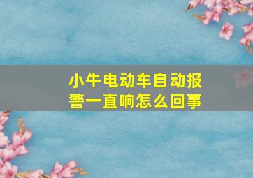 小牛电动车自动报警一直响怎么回事