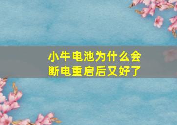 小牛电池为什么会断电重启后又好了