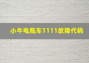 小牛电瓶车1111故障代码