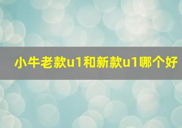 小牛老款u1和新款u1哪个好