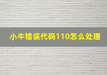 小牛错误代码110怎么处理