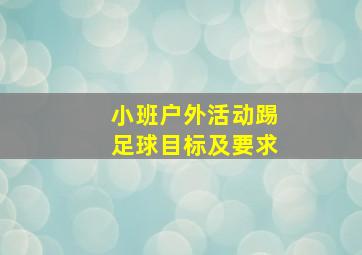 小班户外活动踢足球目标及要求