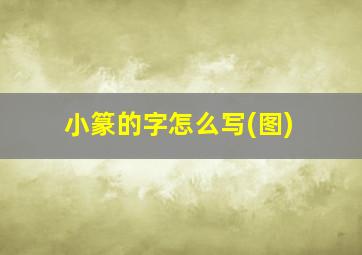 小篆的字怎么写(图)