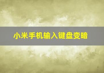 小米手机输入键盘变暗