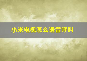 小米电视怎么语音呼叫