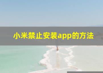 小米禁止安装app的方法