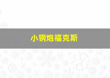 小钢炮福克斯