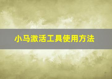 小马激活工具使用方法