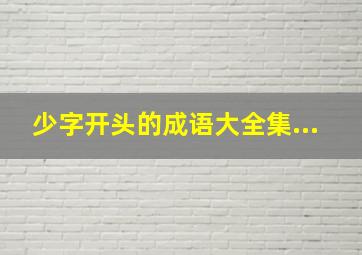 少字开头的成语大全集...