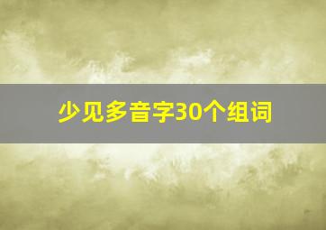 少见多音字30个组词