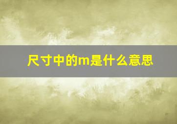 尺寸中的m是什么意思