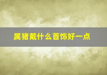 属猪戴什么首饰好一点