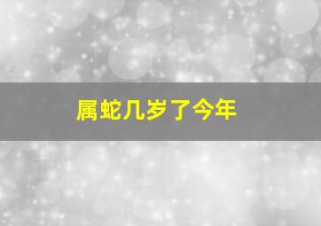 属蛇几岁了今年