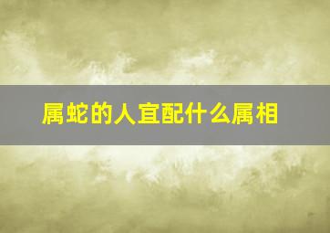 属蛇的人宜配什么属相