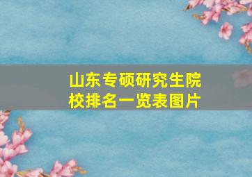 山东专硕研究生院校排名一览表图片