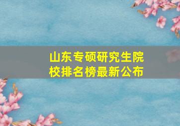 山东专硕研究生院校排名榜最新公布