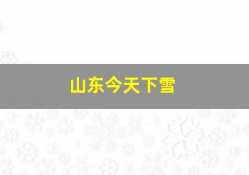 山东今天下雪