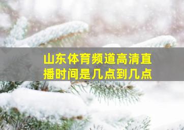 山东体育频道高清直播时间是几点到几点