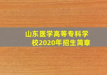 山东医学高等专科学校2020年招生简章