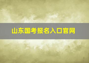 山东国考报名入口官网