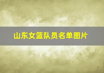 山东女篮队员名单图片