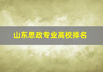 山东思政专业高校排名