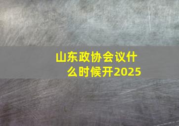 山东政协会议什么时候开2025